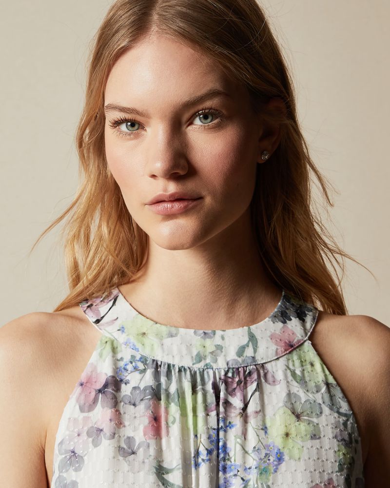 Ted Baker Kahlay Pergolared Midi Klänning Dam Vita | CBO-763458