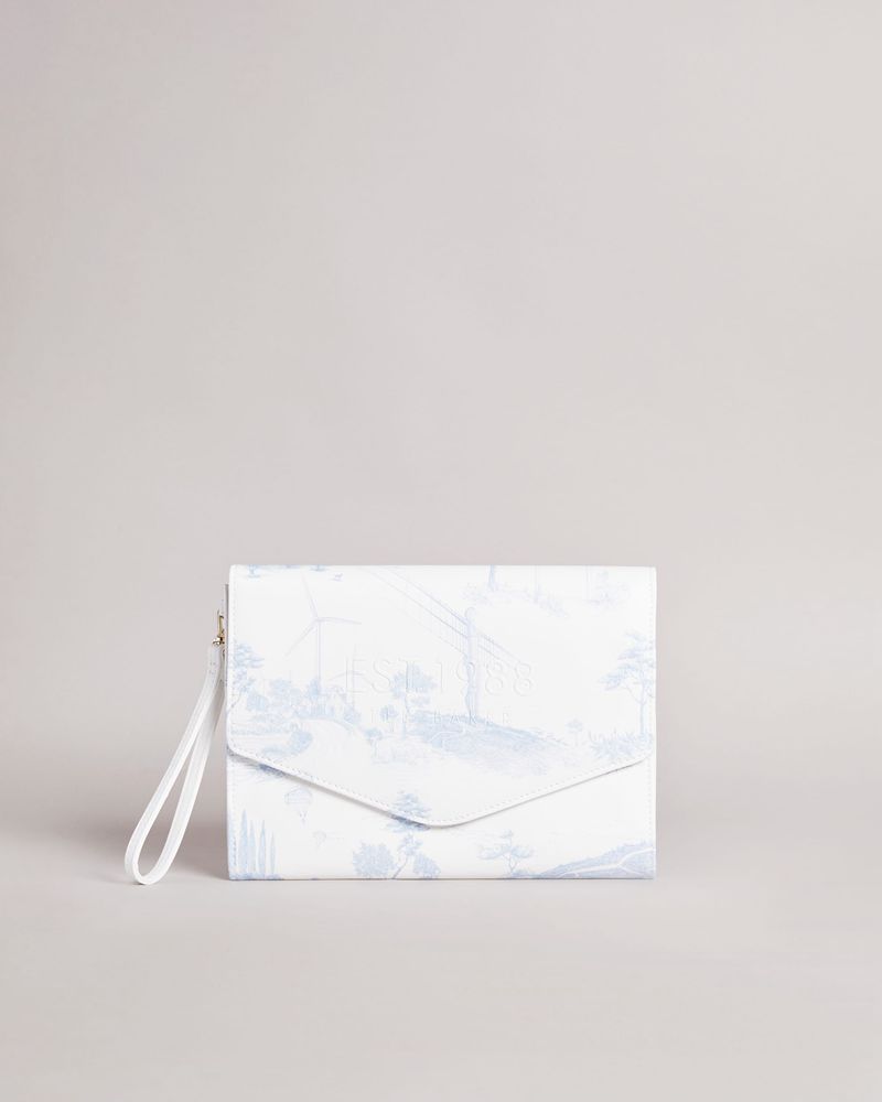 Ted Baker Kaida New Romantic Saffiano Pouch Clutch Väska Dam Vita | IUD-415783