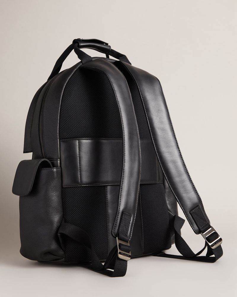 Ted Baker Kailen Branded Läder Ryggsäck Herr Svarta | DMK-576139