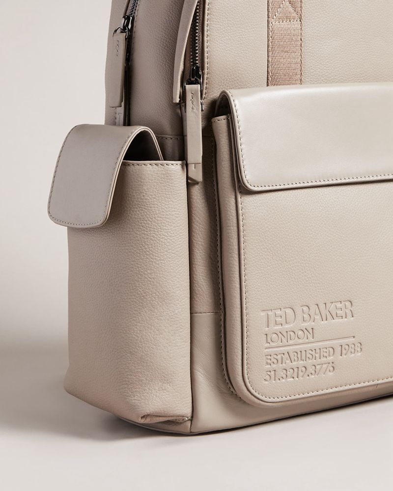 Ted Baker Kailen Branded Läder Ryggsäck Herr Gray | JUV-920785