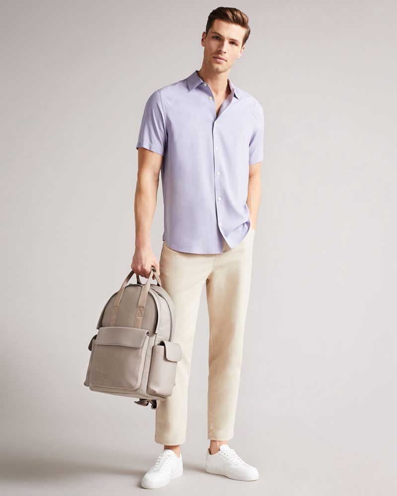 Ted Baker Kailen Branded Läder Ryggsäck Herr Gray | JUV-920785