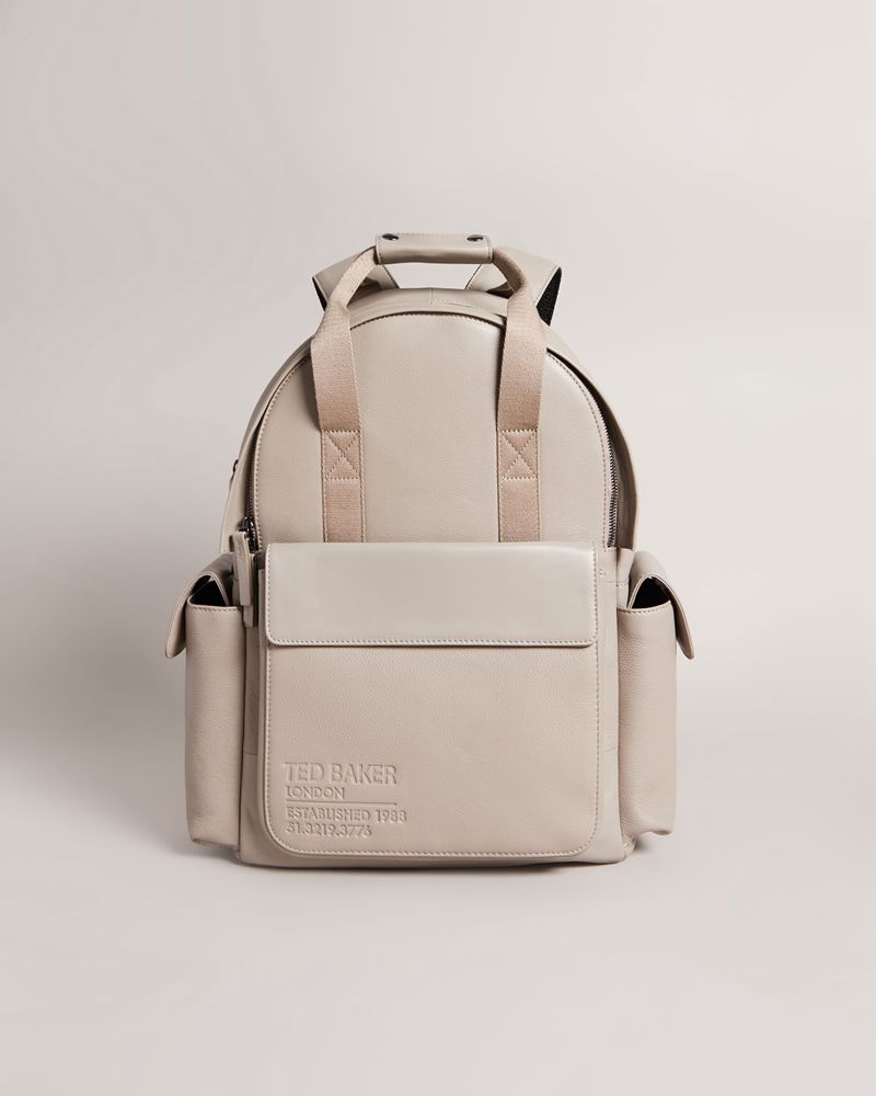 Ted Baker Kailen Branded Läder Ryggsäck Herr Gray | JUV-920785