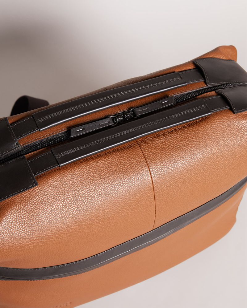 Ted Baker Kaisel Branded Läder Weekendväska Herr Svarta | DZP-541690