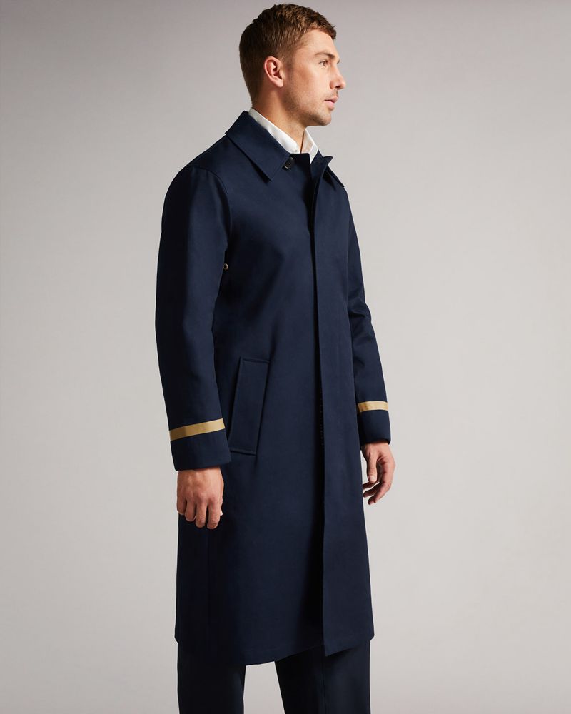 Ted Baker Kames Bonded Mac Rockar Herr Marinblå | IPX-839415