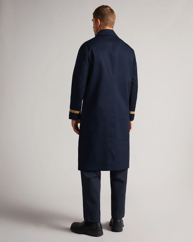 Ted Baker Kames Bonded Mac Rockar Herr Marinblå | IPX-839415