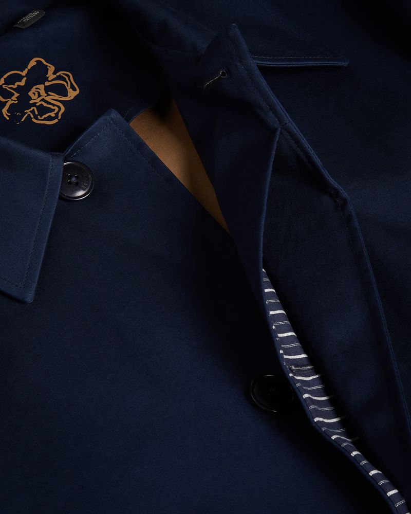 Ted Baker Kames Bonded Mac Rockar Herr Marinblå | IPX-839415