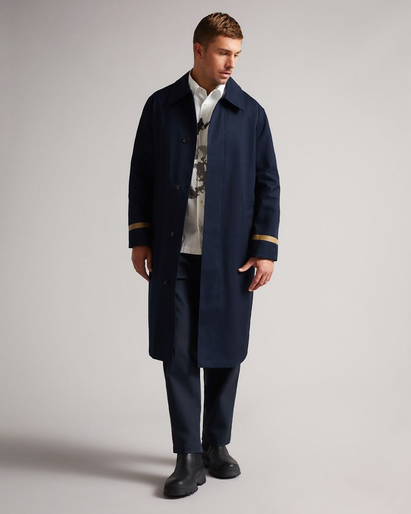 Ted Baker Kames Bonded Mac Rockar Herr Marinblå | IPX-839415