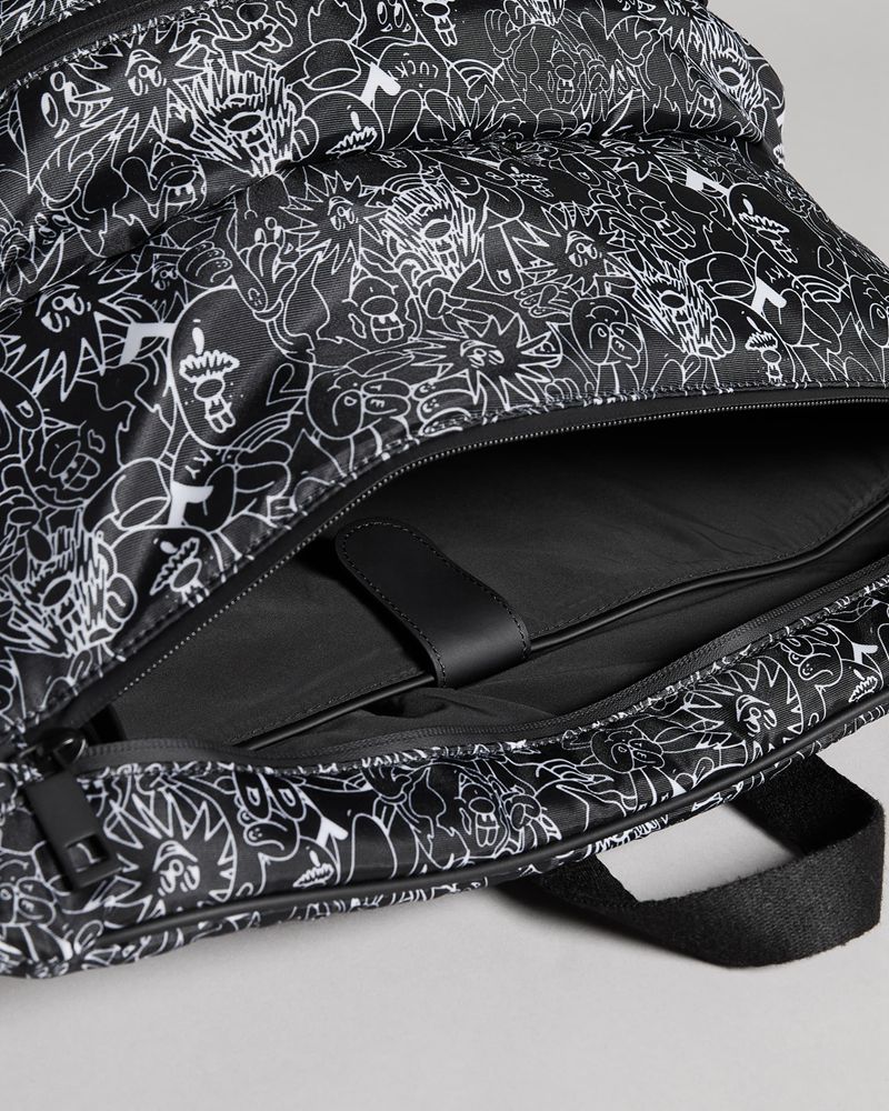 Ted Baker Karev Scribble Printed Nylon Ryggsäck Herr Svarta | JLN-937140