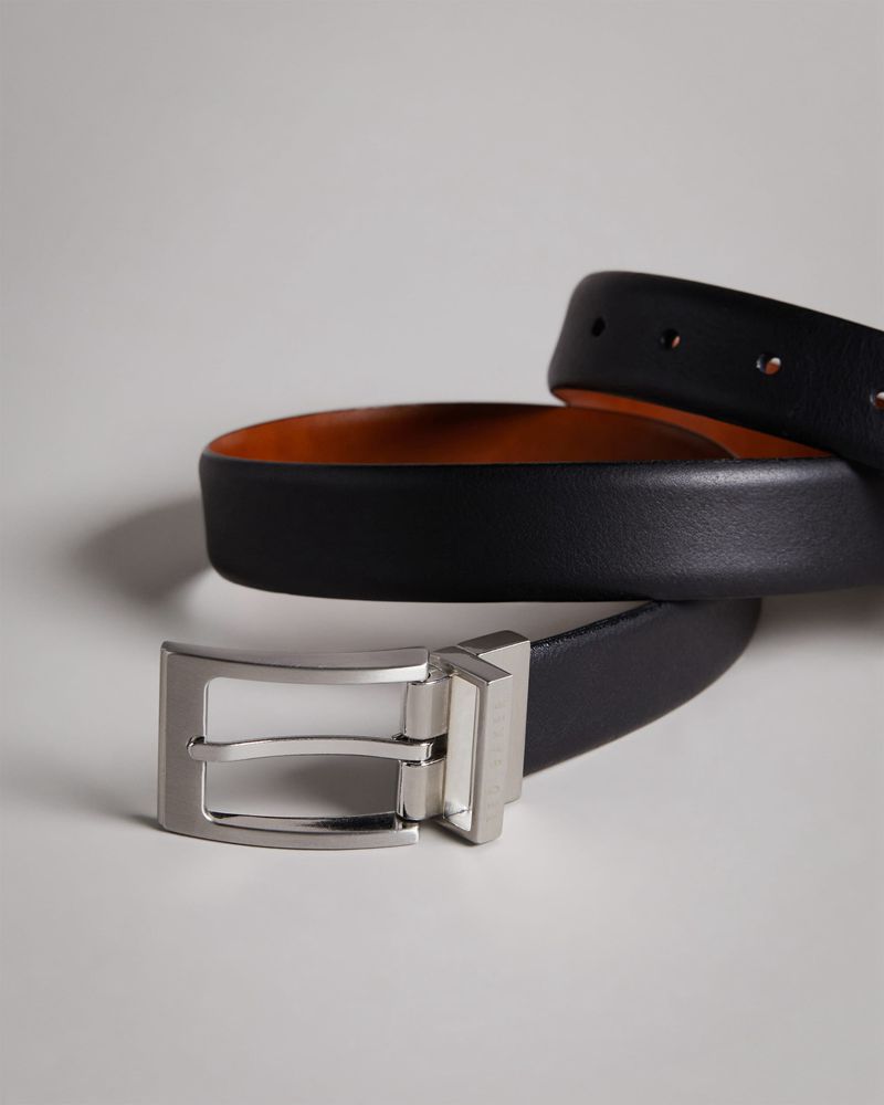 Ted Baker Karmer Reversible Läder Bälte Herr Svarta | CYS-579024