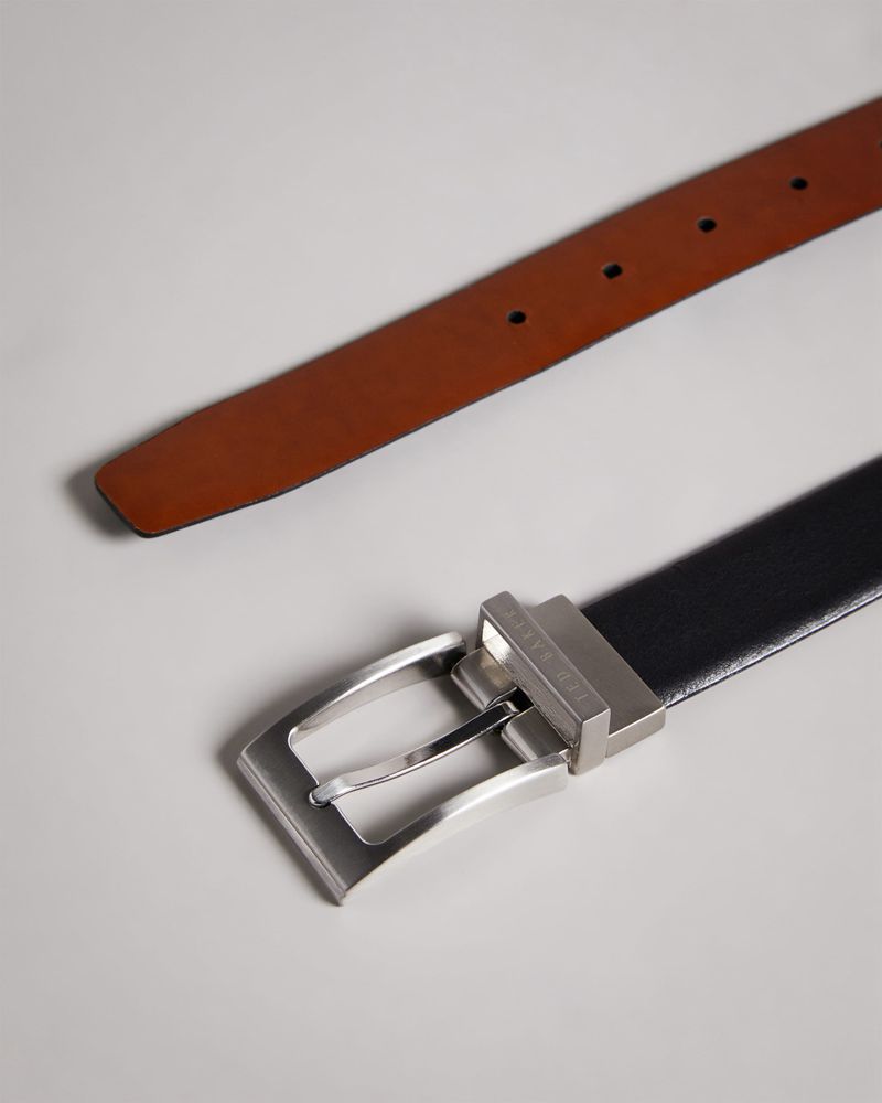 Ted Baker Karmer Reversible Läder Bälte Herr Svarta | CYS-579024