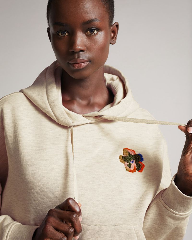 Ted Baker Karrlaa Hoodie With Flower Patch Blast Dam Vita | CLA-849521