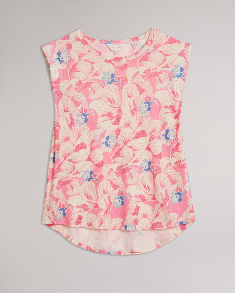 Ted Baker Kashaa Pad Linen Tee Blast Dam Rosa | TCB-359764