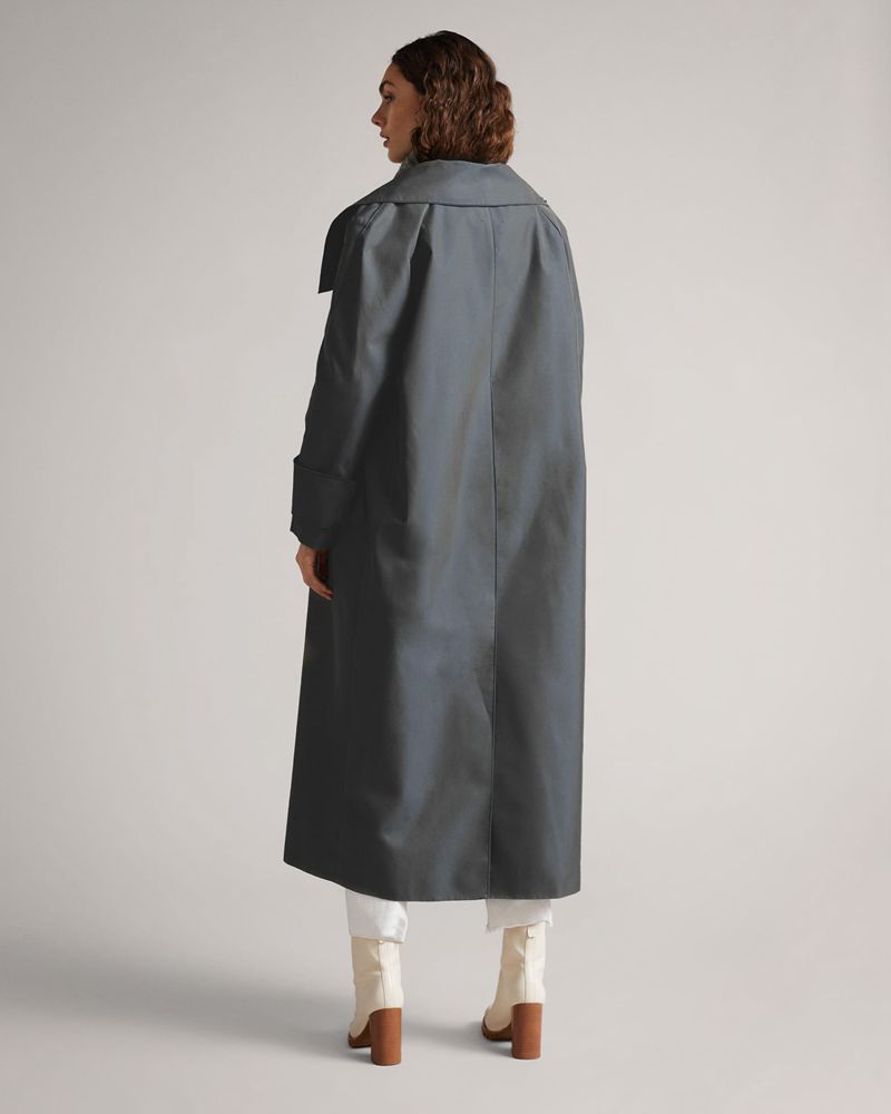 Ted Baker Kayleeh Long With Deep Funnel Neck Collar Jacka Dam Blå | GXE-201378