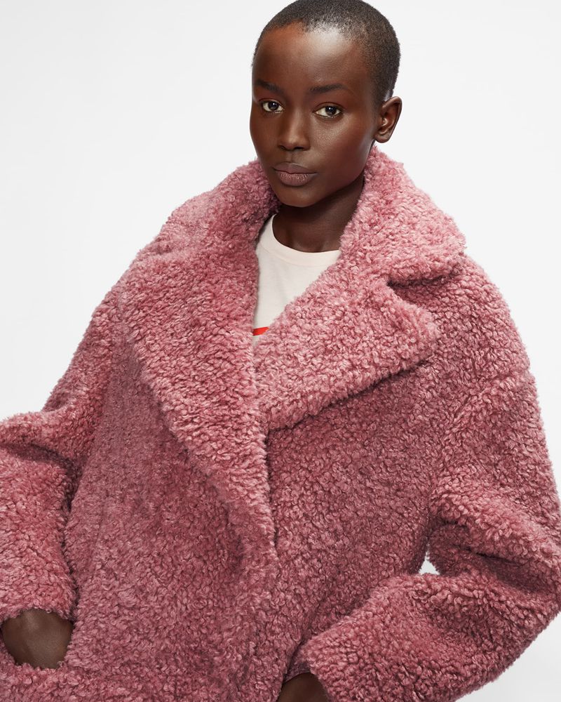 Ted Baker Kayyti Faux Fur Cocoon With Breda Collar Jacka Dam Rosa | BHC-407169