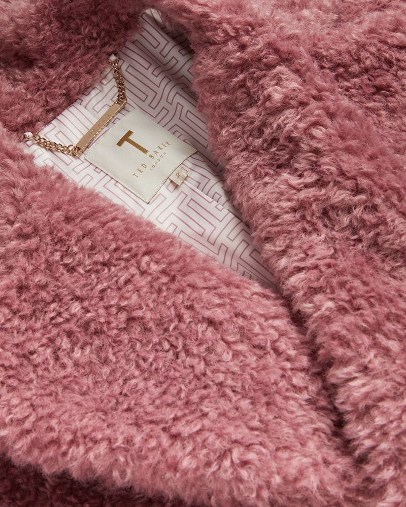 Ted Baker Kayyti Faux Fur Cocoon With Breda Collar Jacka Dam Rosa | BHC-407169