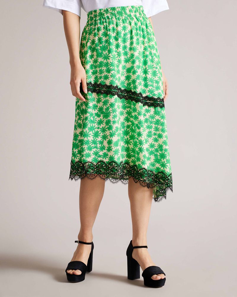 Ted Baker Kcarter Asymmetric Kjolar Dam Gröna | RYZ-657391