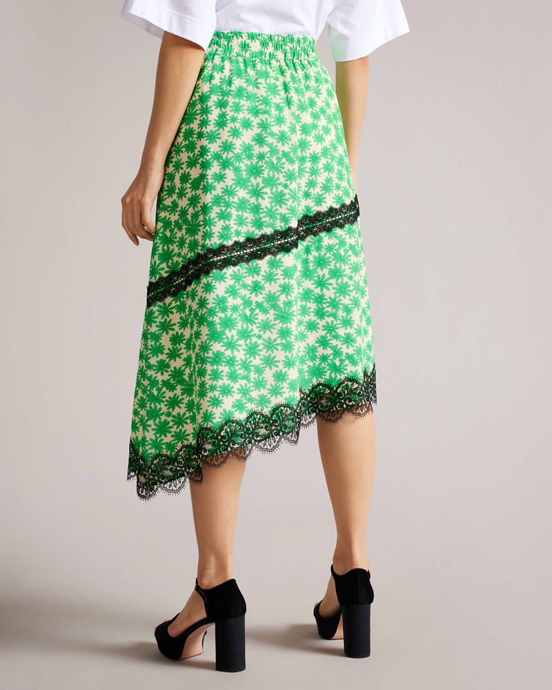 Ted Baker Kcarter Asymmetric Kjolar Dam Gröna | RYZ-657391