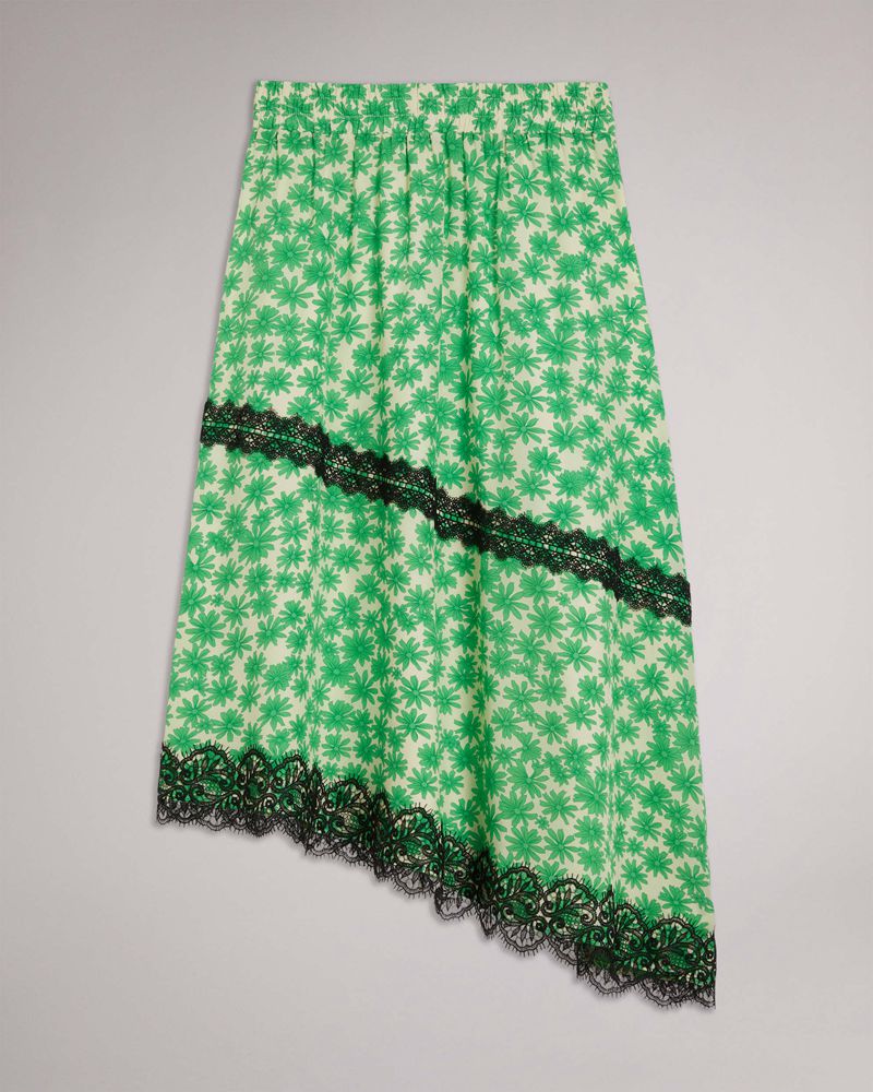 Ted Baker Kcarter Asymmetric Kjolar Dam Gröna | RYZ-657391