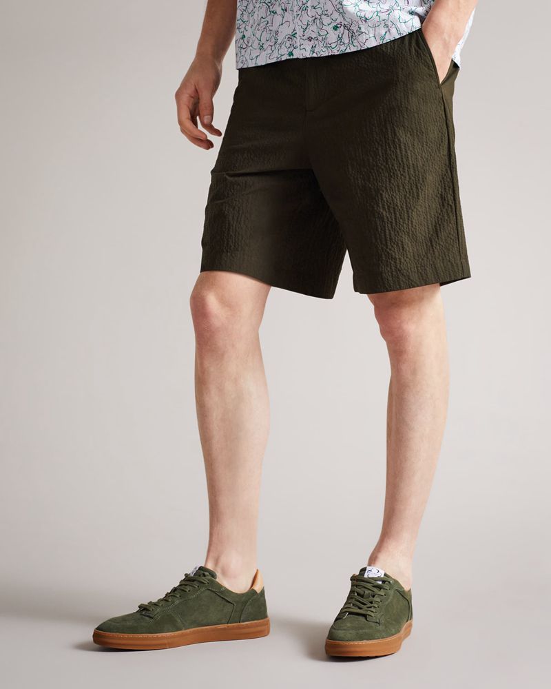 Ted Baker Keelby Seersucker Shorts Herr Khaki | RJX-158632