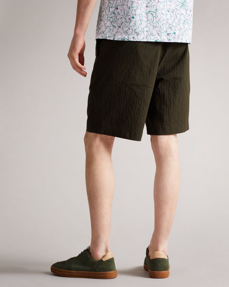 Ted Baker Keelby Seersucker Shorts Herr Khaki | RJX-158632