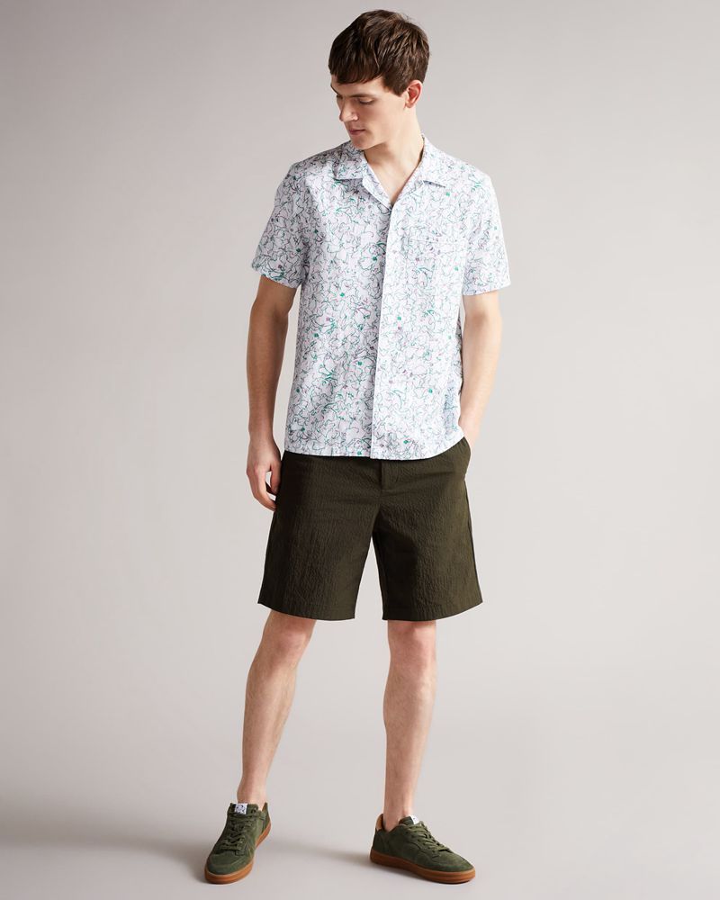 Ted Baker Keelby Seersucker Shorts Herr Khaki | RJX-158632