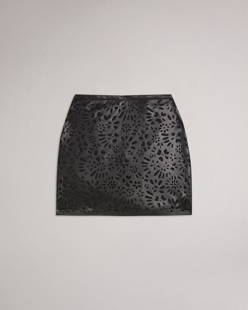 Ted Baker Keiss Cutwork Pleather Mini Kjolar Dam Svarta | GPW-245918