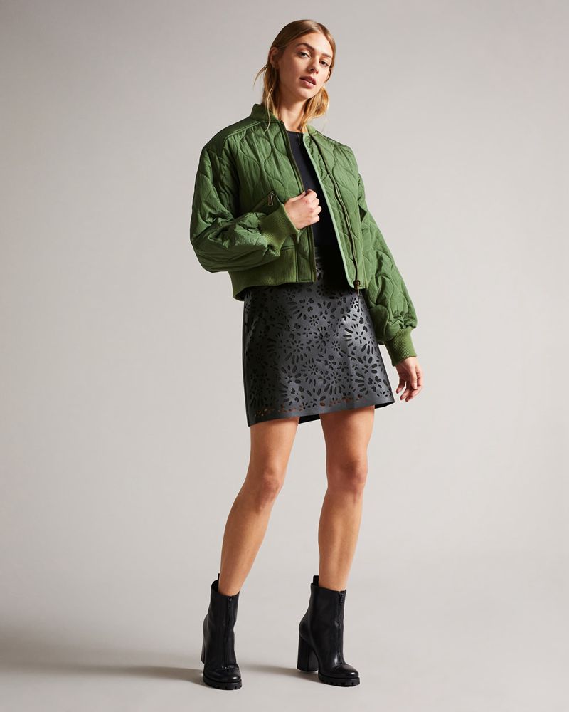 Ted Baker Keiss Cutwork Pleather Mini Kjolar Dam Svarta | GPW-245918