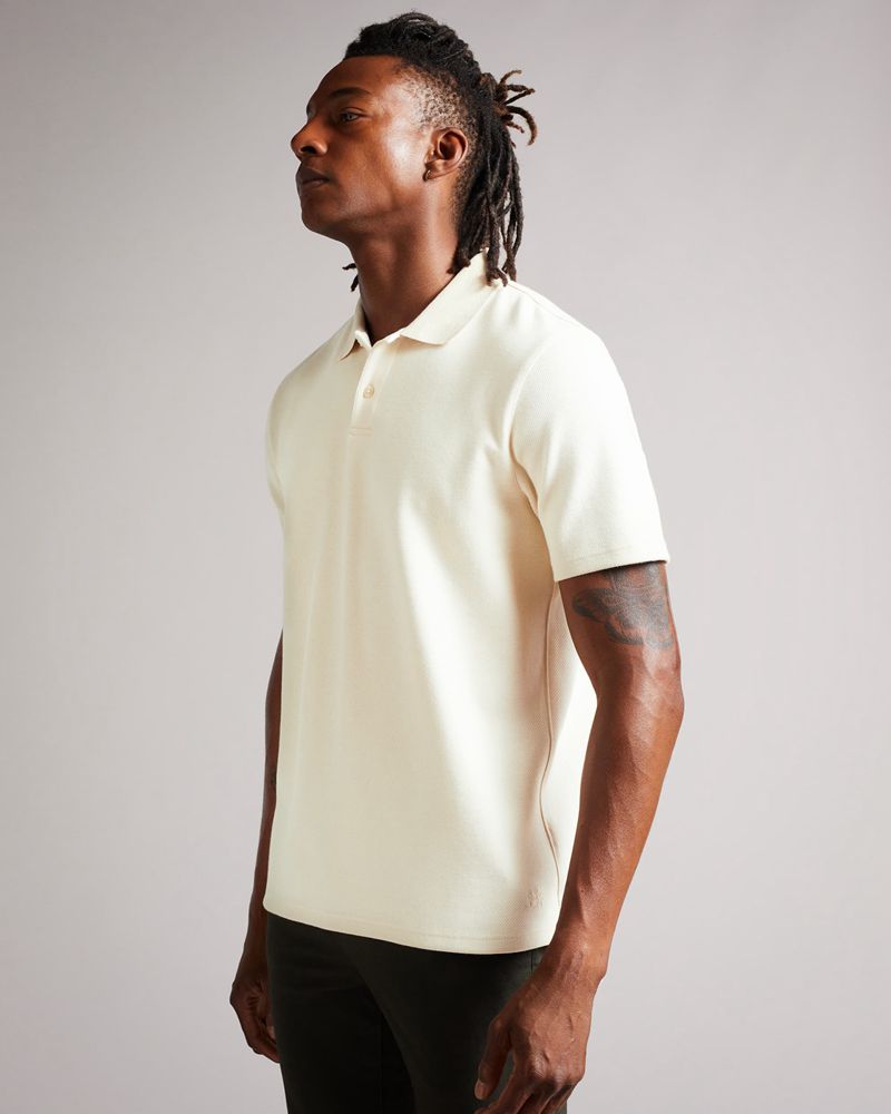 Ted Baker Kelty Ss Heavy Twill Polo Blast Herr Natural | AMF-541926