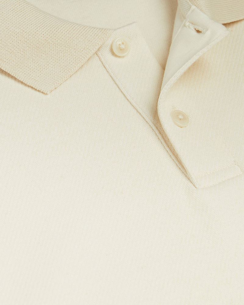 Ted Baker Kelty Ss Heavy Twill Polo Blast Herr Natural | AMF-541926