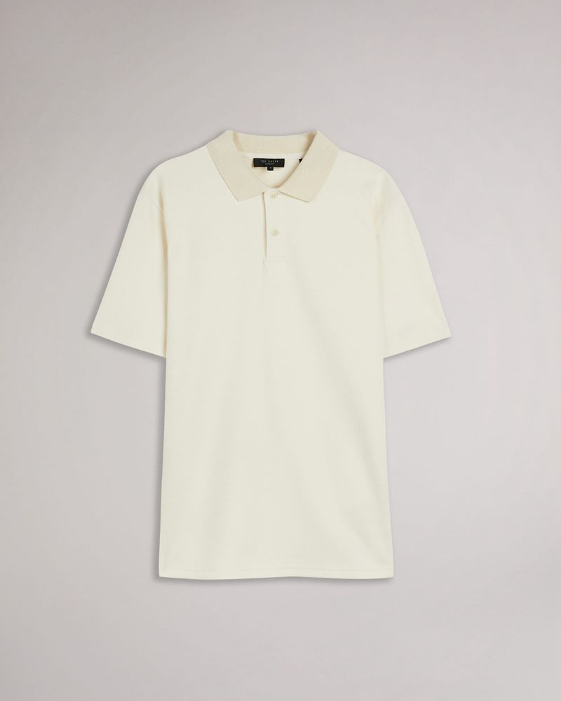 Ted Baker Kelty Ss Heavy Twill Polo Blast Herr Natural | AMF-541926