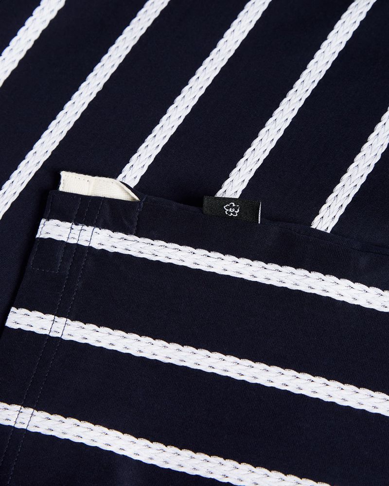 Ted Baker Kimbell Sleeve Striped Polo Blast Herr Marinblå | JER-904175