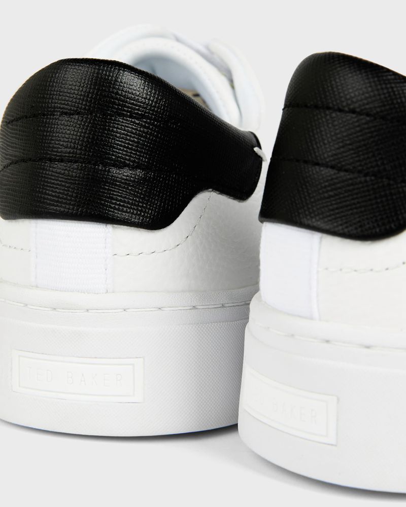 Ted Baker Kimmii Tumbled Leathers Sneakers Dam Vita Svarta | NJH-256018