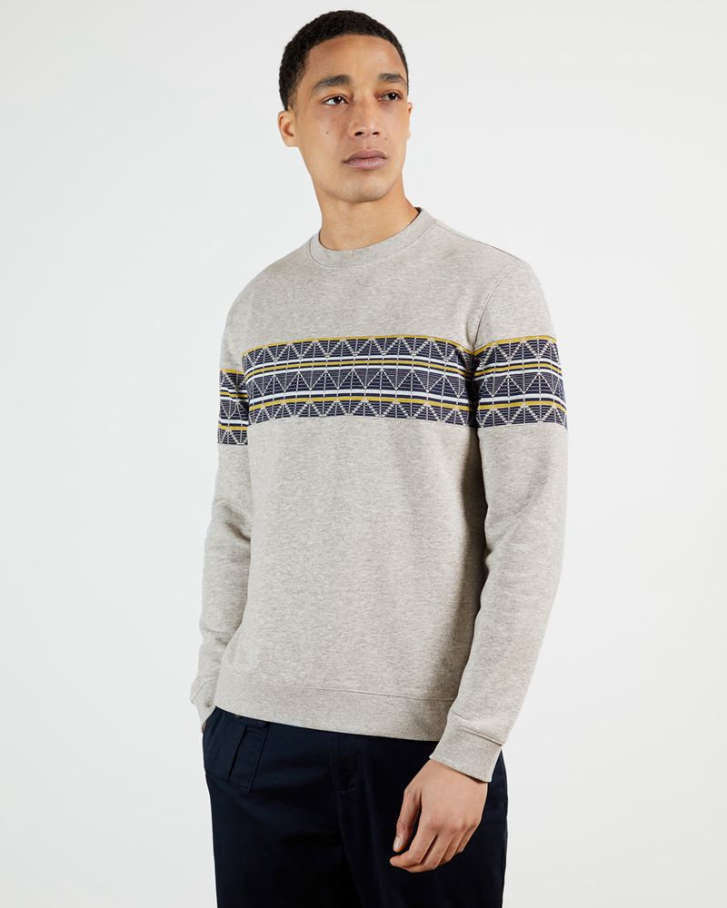 Ted Baker Kinfish With Printed Chest Panel Tröjor Herr Gray | PQS-412359
