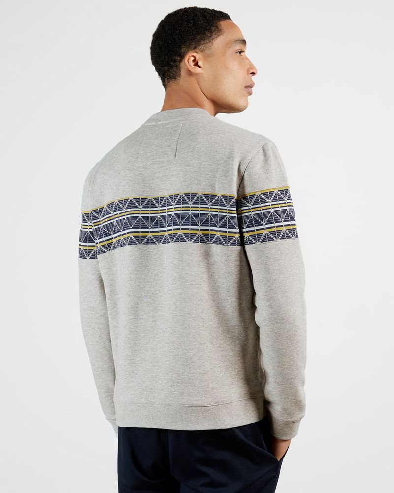 Ted Baker Kinfish With Printed Chest Panel Tröjor Herr Gray | PQS-412359