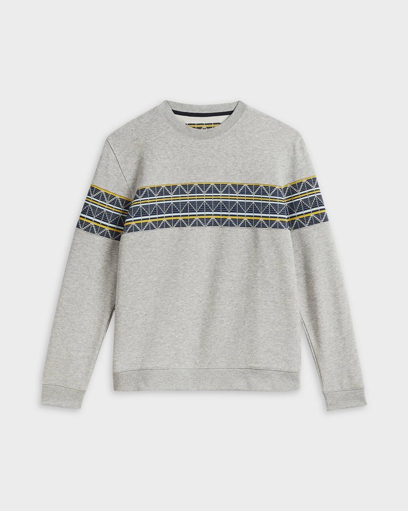 Ted Baker Kinfish With Printed Chest Panel Tröjor Herr Gray | PQS-412359