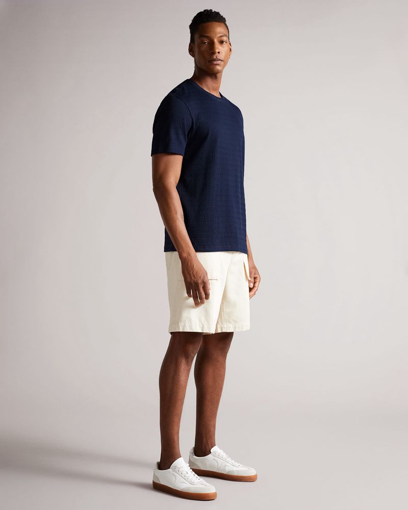 Ted Baker Kingsrd Sleeve Stripe Jacquard T Blast Herr Marinblå | NKY-364802