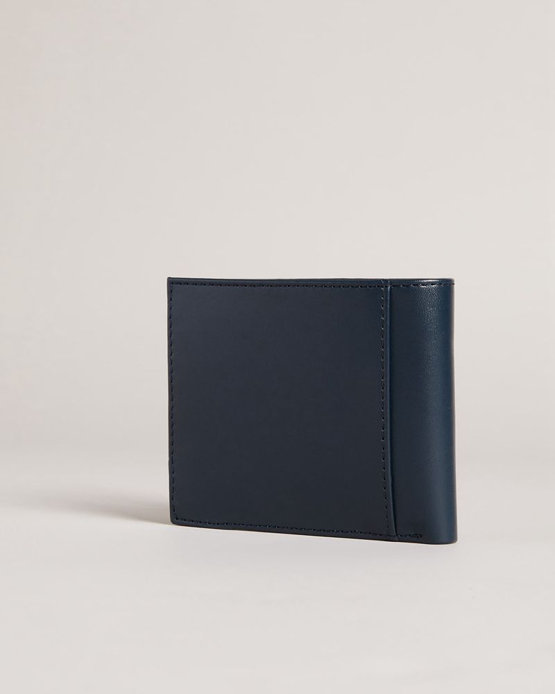 Ted Baker Korning Läder Bifold Plånbok Herr Marinblå | HCP-879602