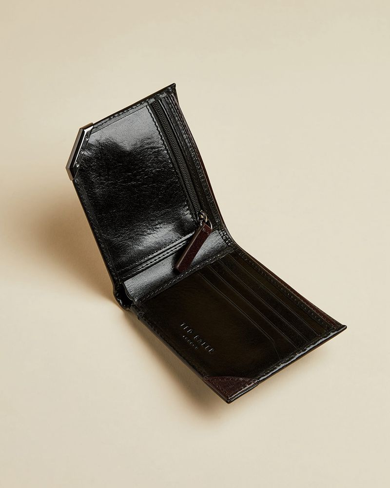 Ted Baker Korning Metal Corner Coin Plånbok Herr Svarta | WZU-295816