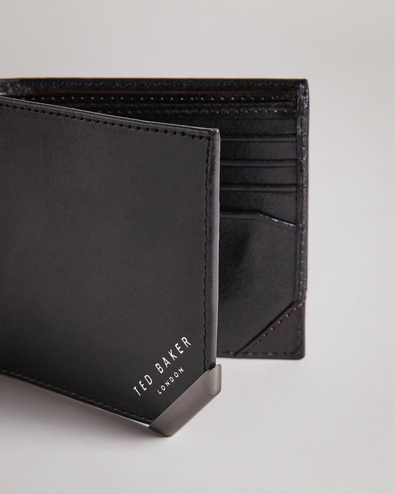 Ted Baker Korning Metal Corner Coin Plånbok Herr Svarta | WZU-295816