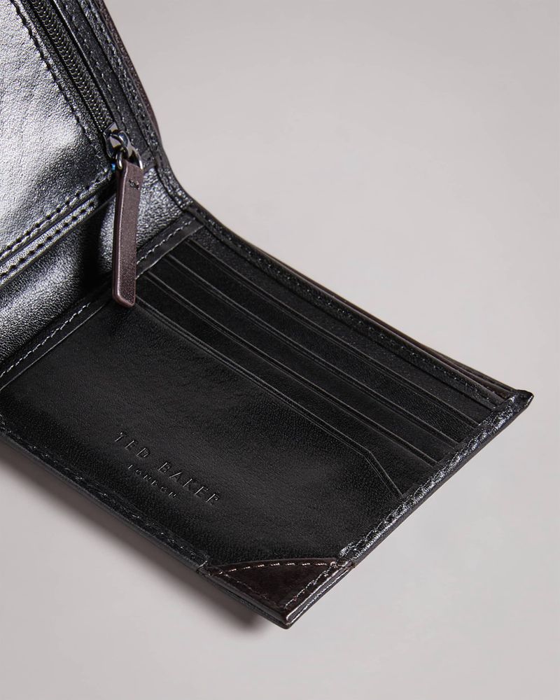 Ted Baker Korning Metal Corner Coin Plånbok Herr Svarta | WZU-295816