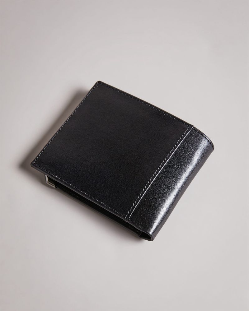 Ted Baker Korning Metal Corner Coin Plånbok Herr Svarta | WZU-295816