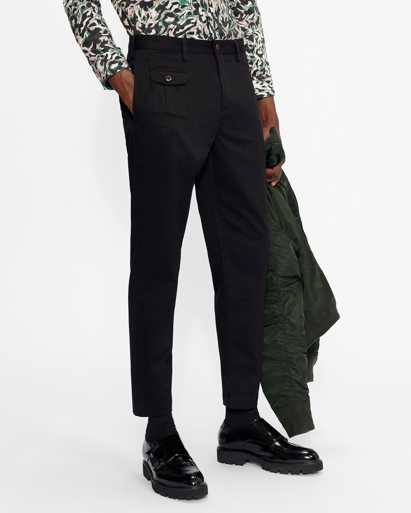 Ted Baker Kosmos Brushed Twill Tapered Byxor Herr Svarta | HGB-476038