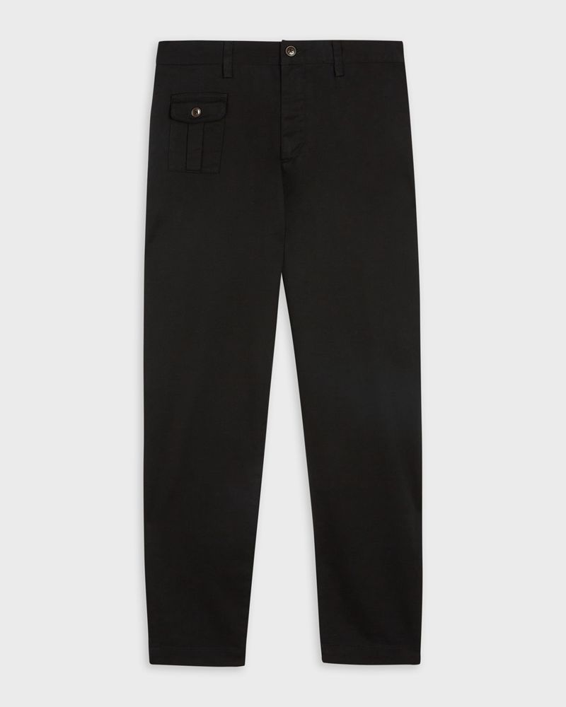 Ted Baker Kosmos Brushed Twill Tapered Byxor Herr Svarta | HGB-476038