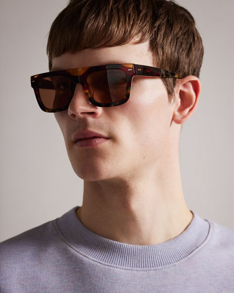 Ted Baker Kyak Tms091 Square Solglasögon Herr Bruna | EZR-109728