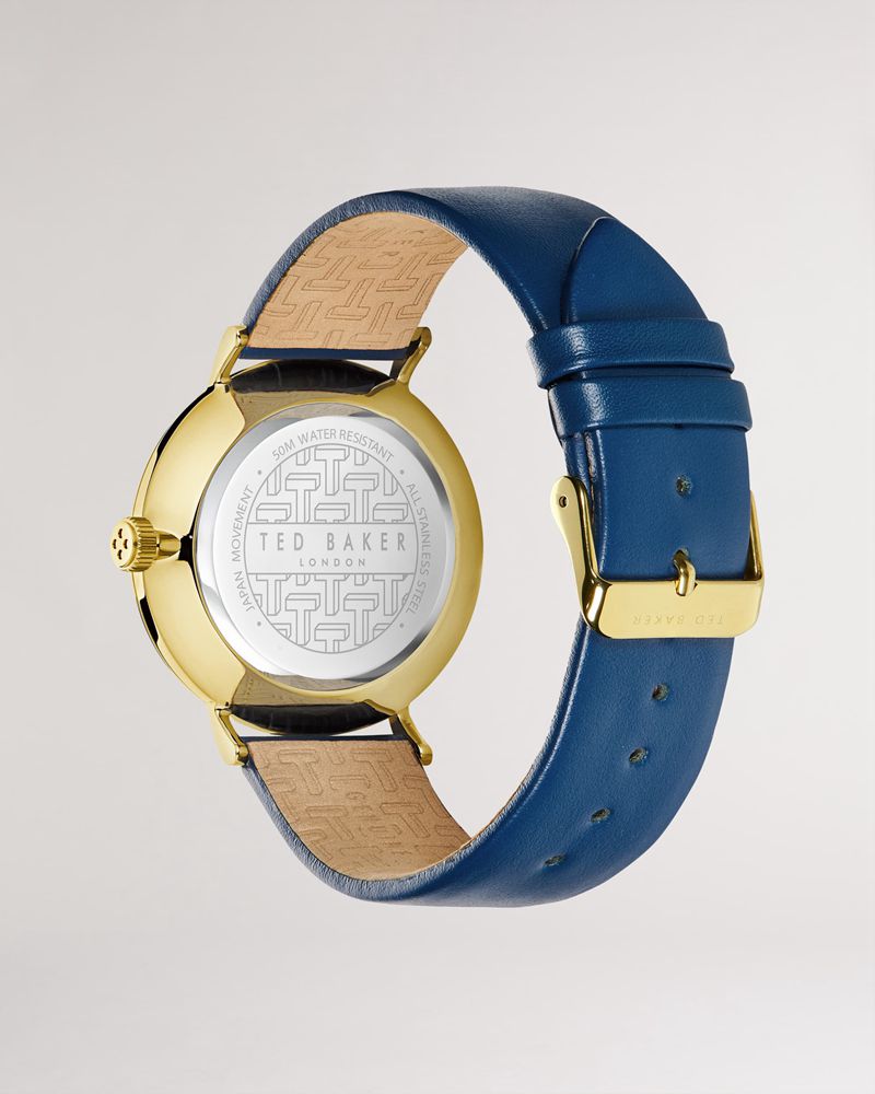 Ted Baker Laatee Läder Rem Klocka Herr Blå | YJG-201896