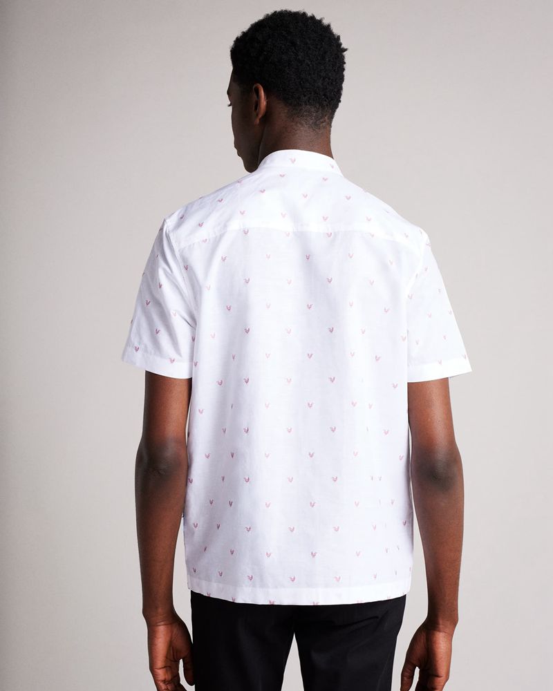 Ted Baker Lainney Sleeve Grandad Collar Coupe Skjorta Herr Rosa | GJP-971285