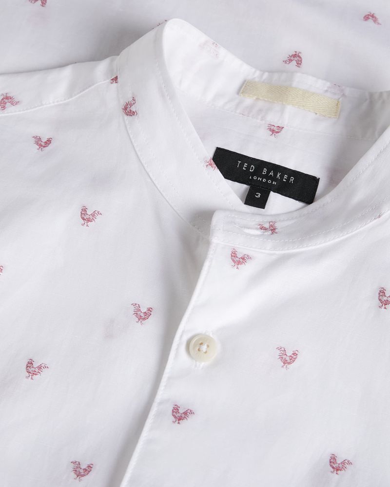 Ted Baker Lainney Sleeve Grandad Collar Coupe Skjorta Herr Rosa | GJP-971285