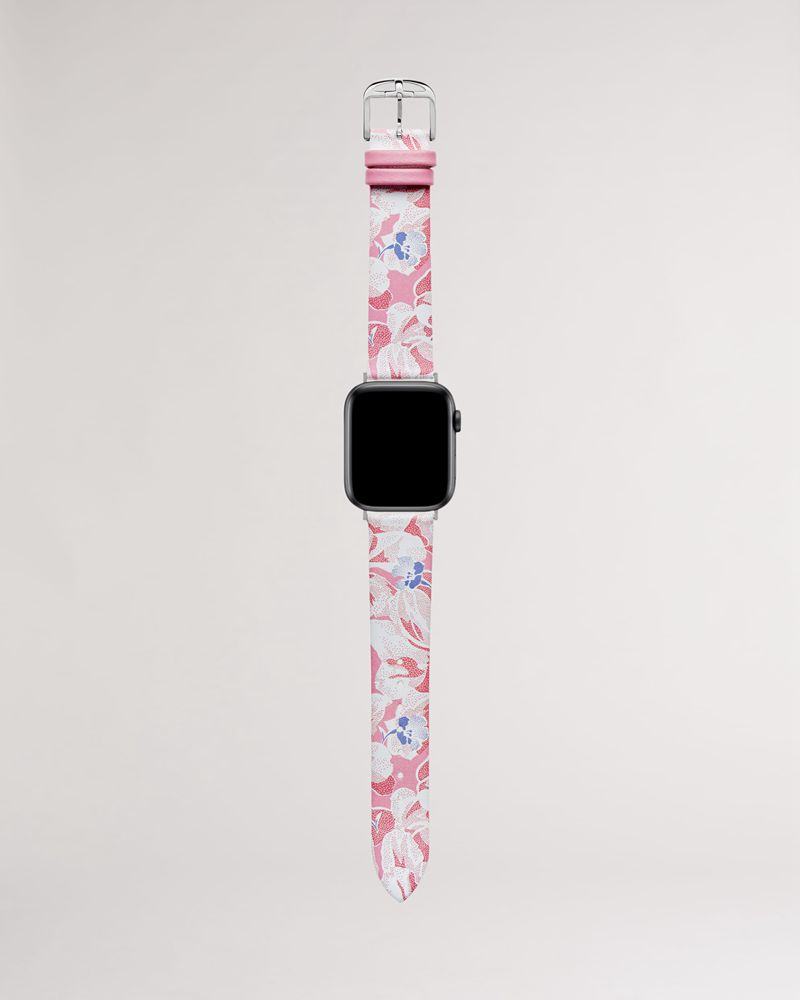 Ted Baker Larila 38/40mm Printed Apple Rem Klocka Dam Rosa | QWI-423601