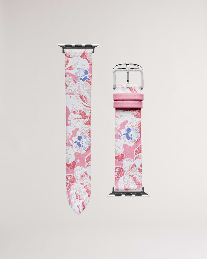 Ted Baker Larila 38/40mm Printed Apple Rem Klocka Dam Rosa | QWI-423601