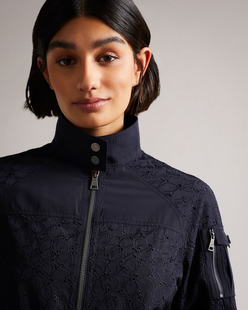 Ted Baker Larsineed Spets Jacka Dam Marinblå | LPU-028741